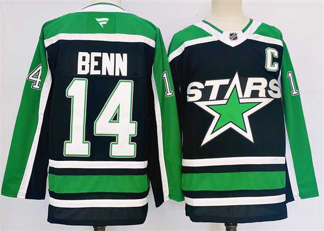 Men%27s Dallas Stars #14 Jamie Benn Black 2024-25 Reverse Retro Stitched Jersey